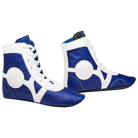 Купить Обувь для самбо SM-0102, кожа, синий Rusco в Кингисеппе 