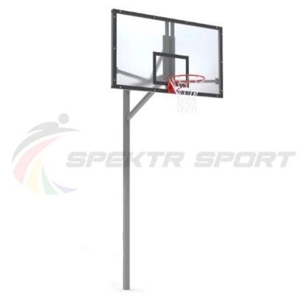 Купить Стойка баскетбольная уличная упрощенная со щитом из оргстекла, кольцом и сеткой SP D 412 в Кингисеппе 