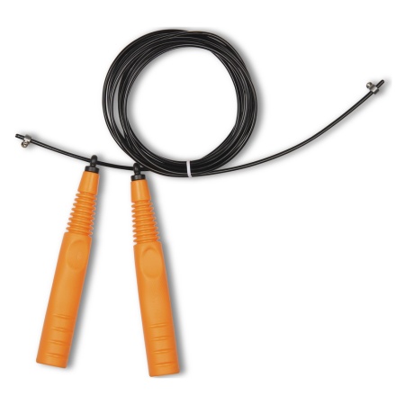 Купить Скакалка высокооборотная Кроссфит стальной шнур в оплетке 2.9 м чёрно-оранжевая в Кингисеппе 